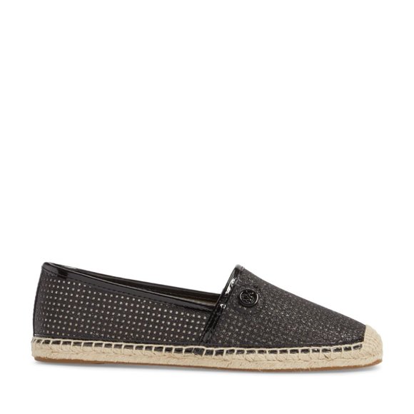 NEW Michael Kors Women Kendrick Black Sparkle Mesh Perforated Espadrille Loafer - Picture 1 of 7